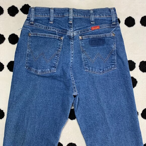Vintage Wrangler Cowboy Cut Faded Dark Denim Straight Leg Western Jeans - Picture 5 of 12